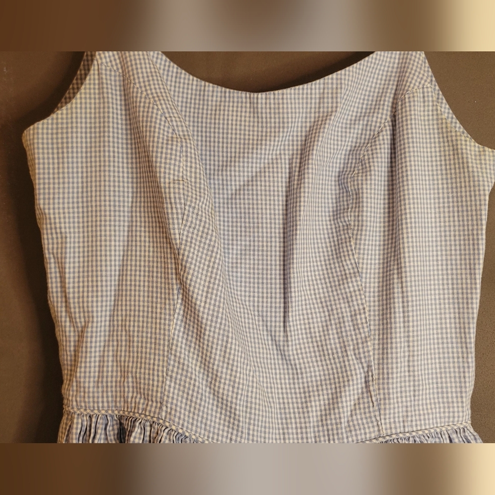 Vintage Petite Texas Miss Blue And White Checkered 100%Cotton Girls Dress(Sz10?) - Picture 8 of 16